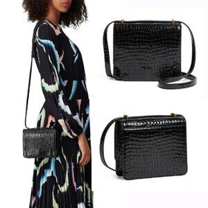 Marge Sherwood Vava Classic Mini Bag patent leather croc embossed black